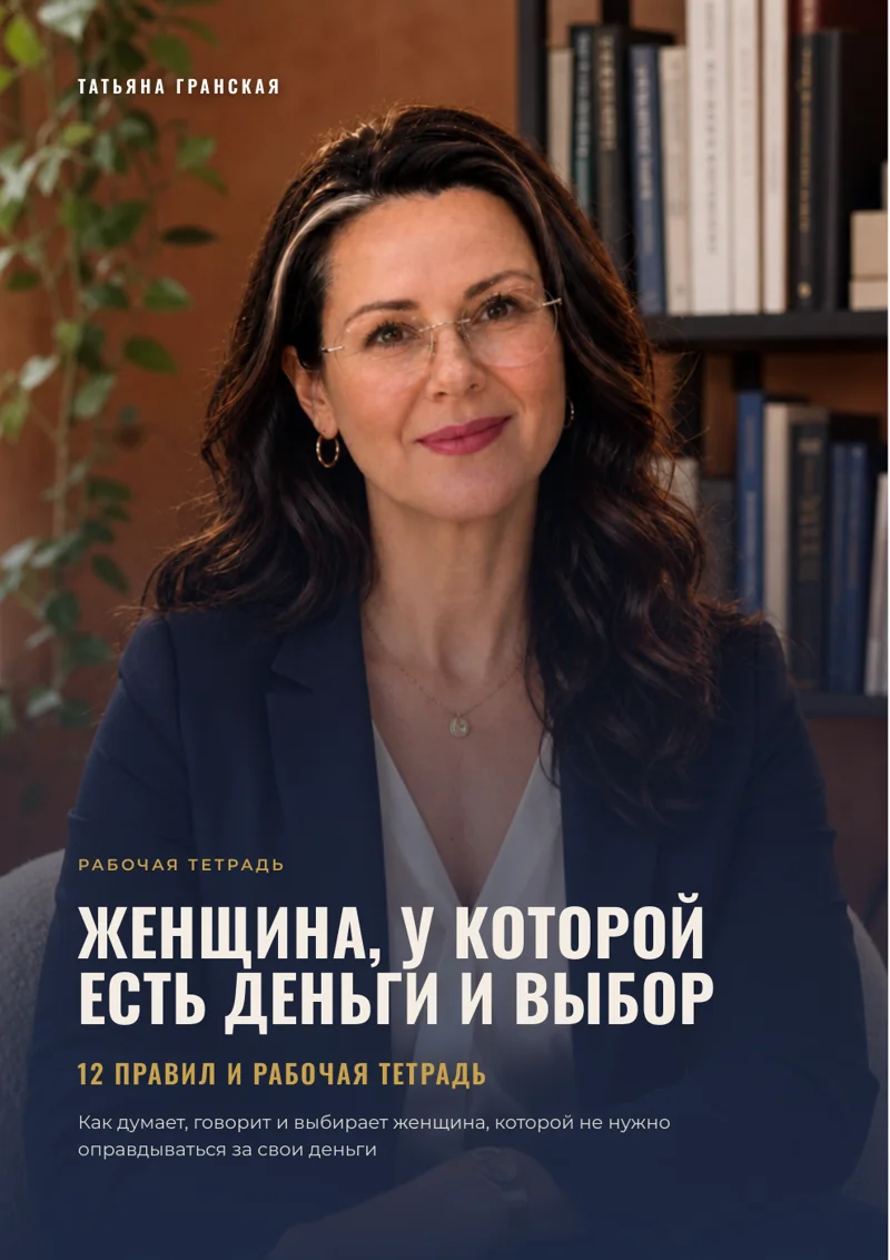 Обложка тетради «Женщина, у которой есть деньги и выбор», Татьяна Гранская